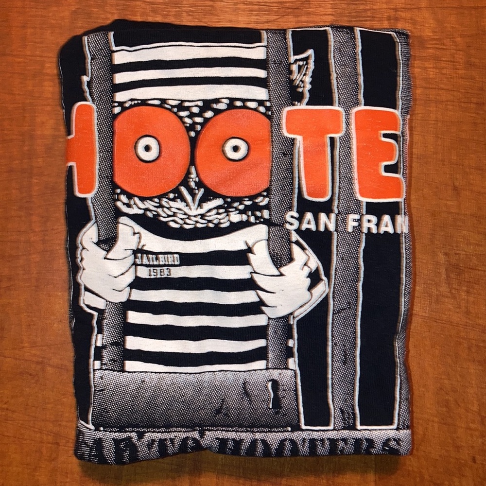 🦉🍺🍗 HOOTERS Vintage Classic Tee Black Size Large | San Francisco, CA 🍔🍻🦉